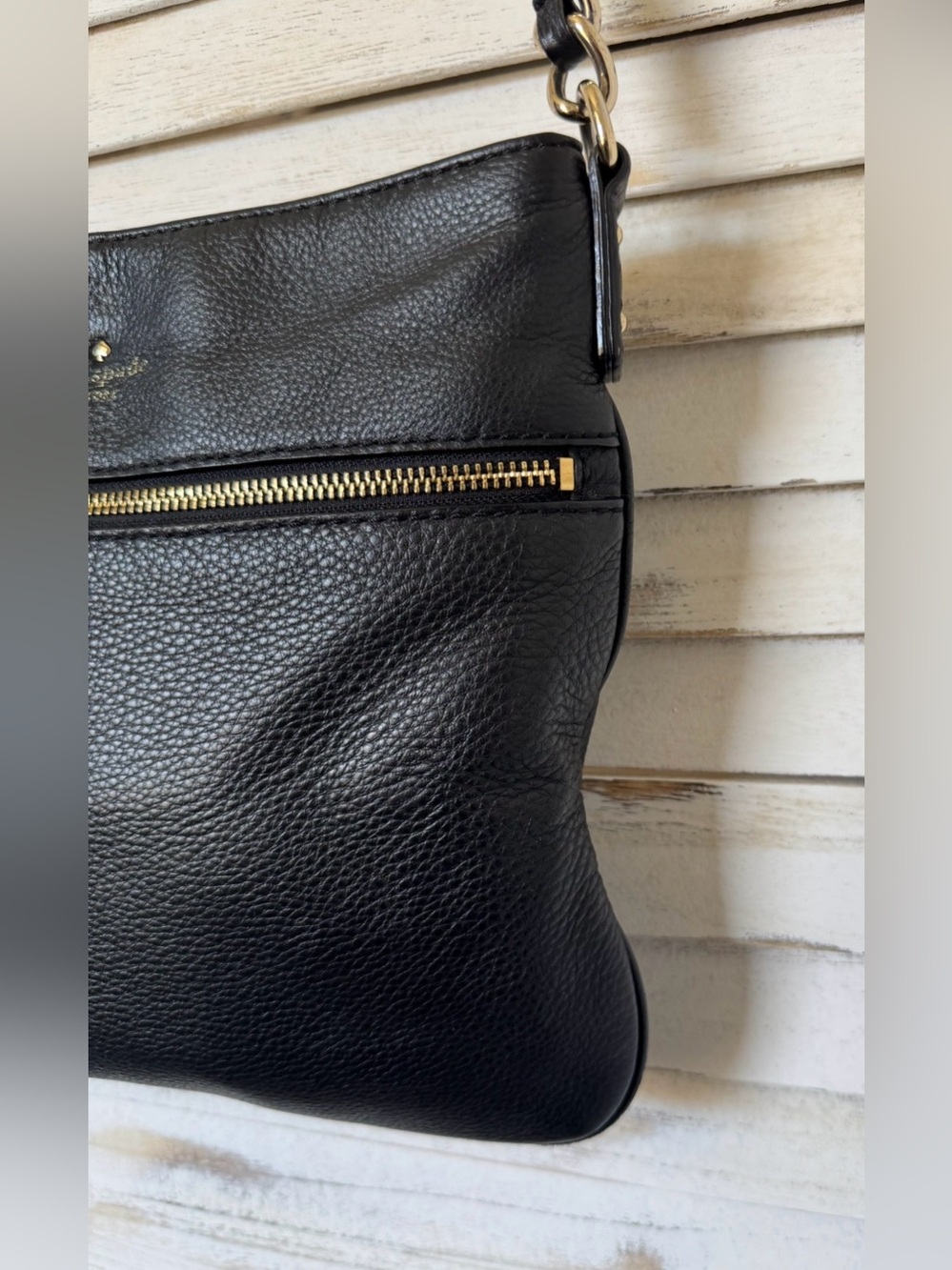Kate Spade Black Leather Crossbody Bag No Callouts - Picture 8 of 16